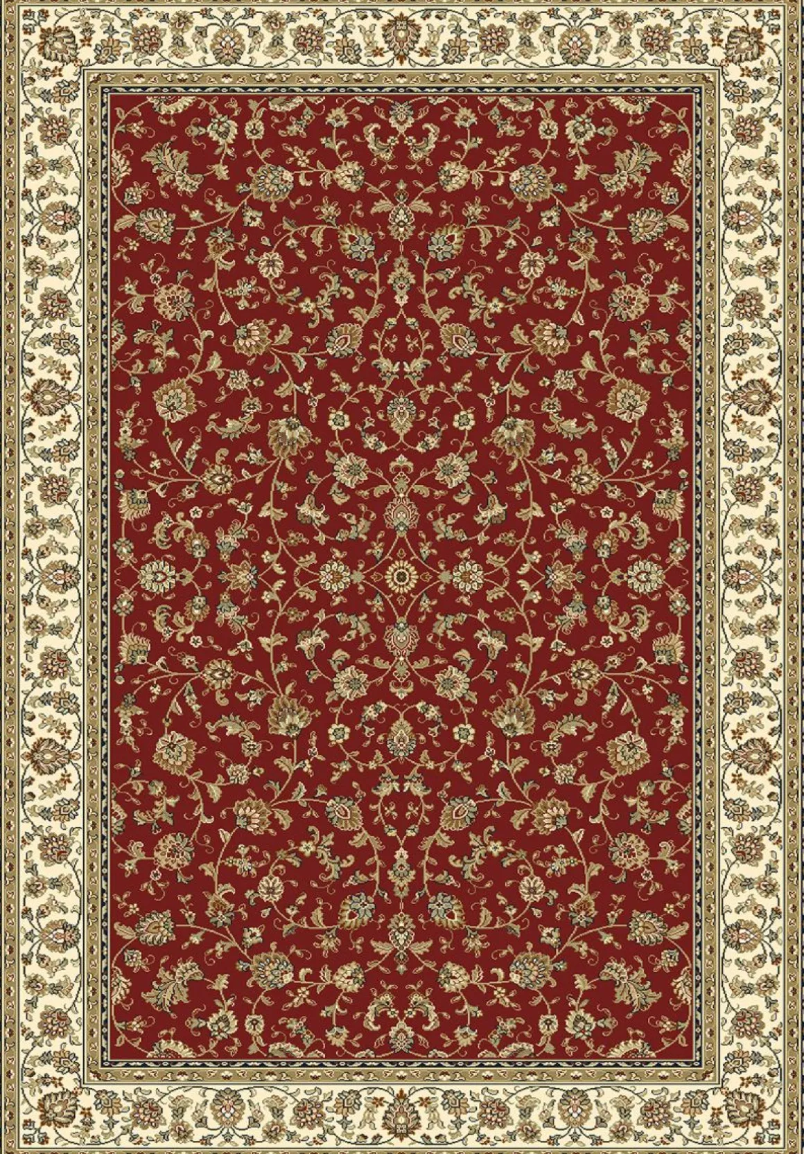 Webteppich Kashmar Bordüre Rot Beige 60 x 115 cm